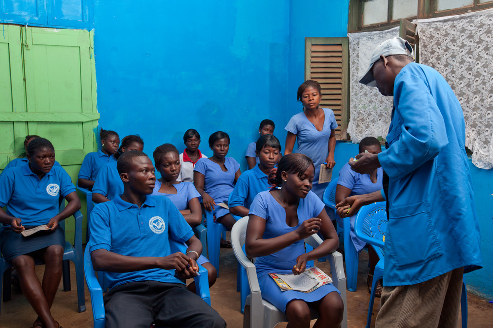 Young people attend the Apprentices Training Programme at the Ghana National Tailors and Dressmakers Association, Sefwi Bekwai Branch. Approximately 87 per cent of the world's 1.2 billion youth live in developing countries. ©IFAD/Nana Kofi Acquah
